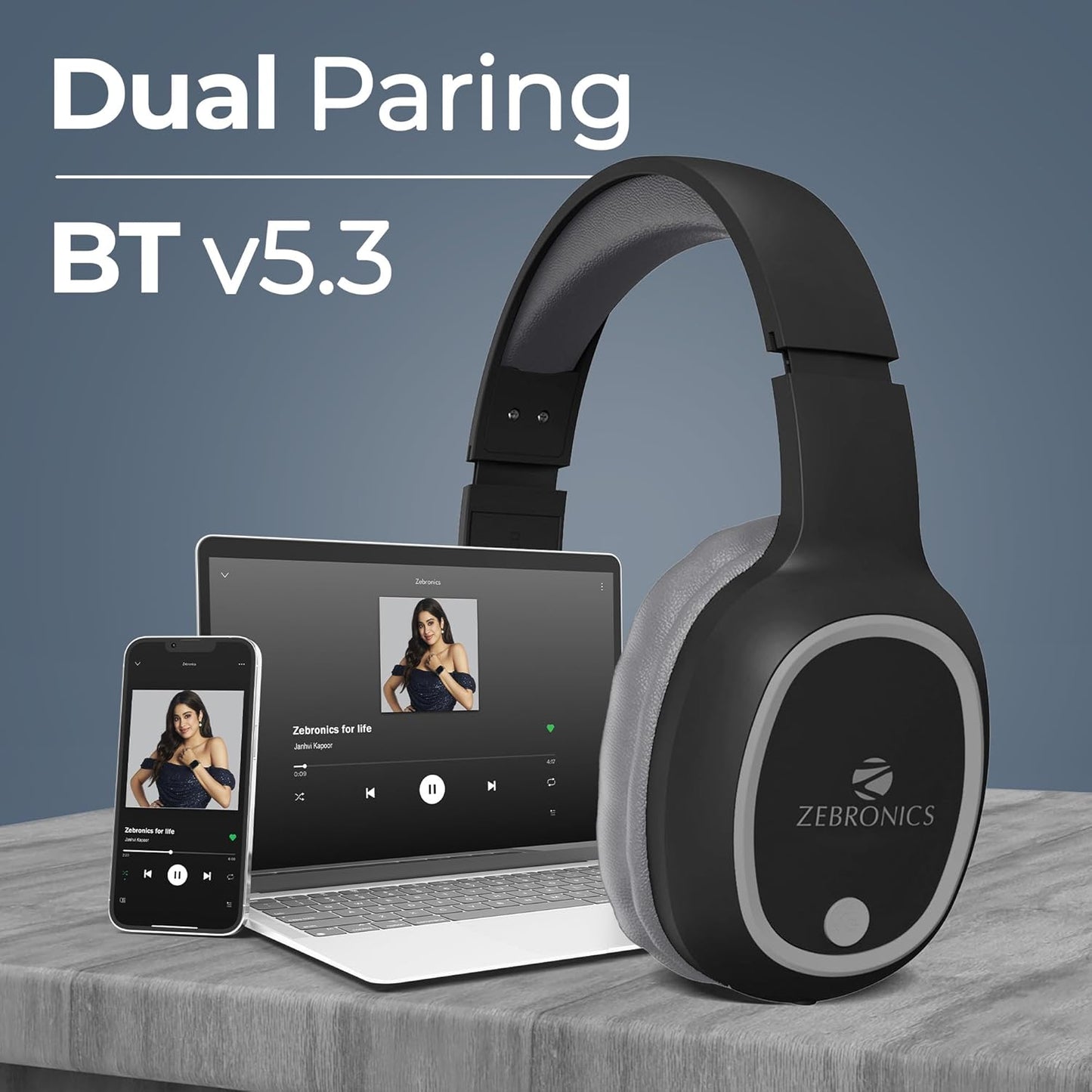 ZEBRONICS THUNDER Bluetooth 5.3 Wireless Headphones